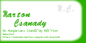 marton csanady business card